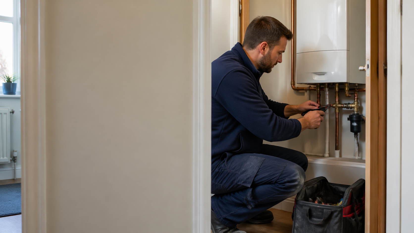 Plumbing and heating website design example for a local engineer